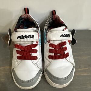 Disney MINNIE MOUSE Lace-Up/Strap White Athletic Sneakers Youth Girls SZ 10